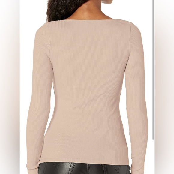 Guess Karlee jewel long sleeve Henley ribbed LIGHT RUM - Picture 2 of 8